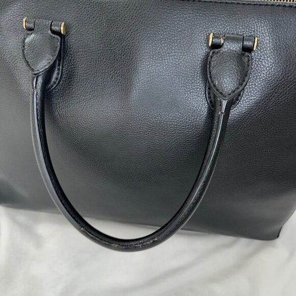 Lauren Ralph Lauren Black Leather Newbury Double Zip Satchel - Picture 7 of 15